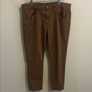 Johnnie-O Hugo 5-Pocket Pants 35x30 Brown Khaki Chino